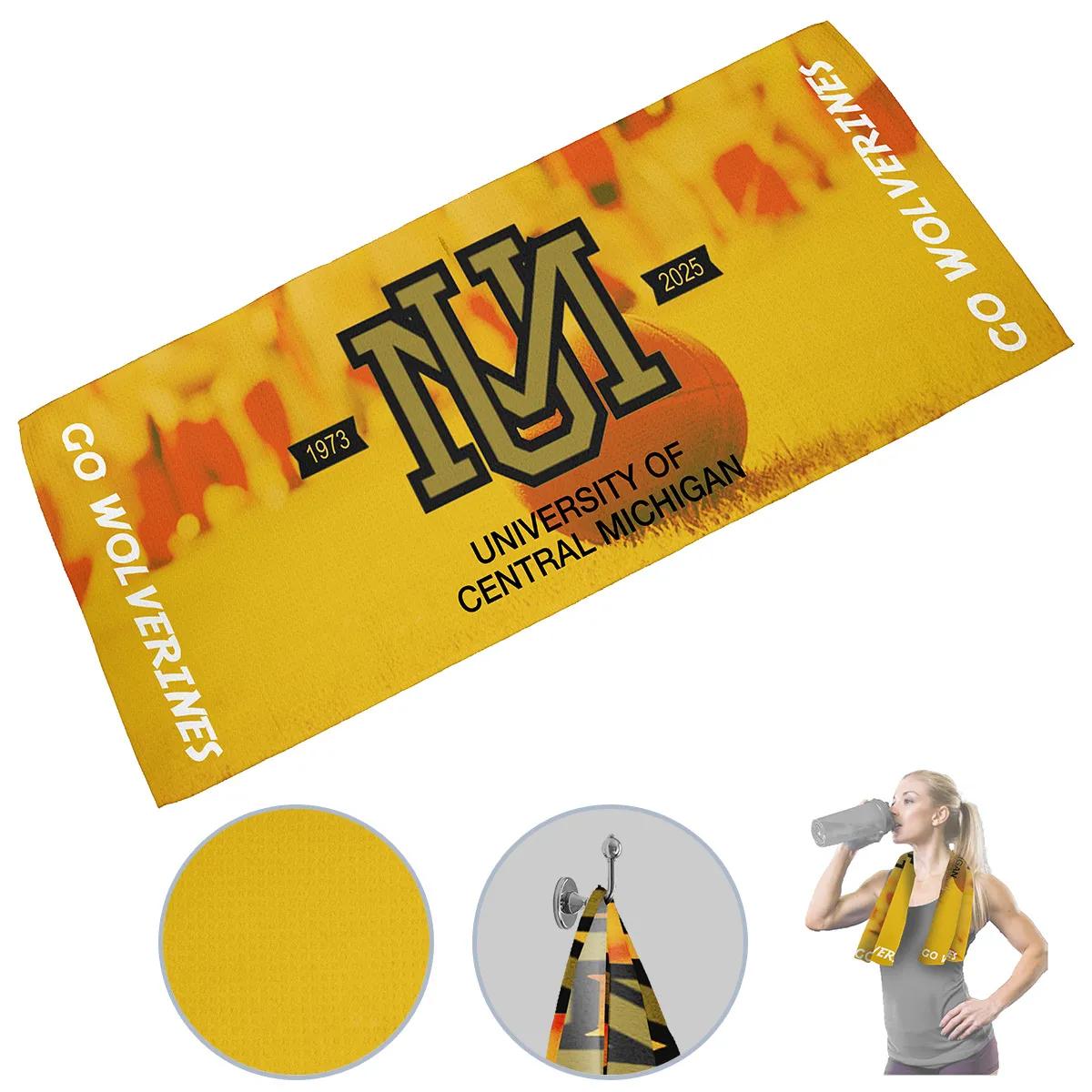 Sports Gym Towel Waffle Weave Polyester - 12 x 32 in