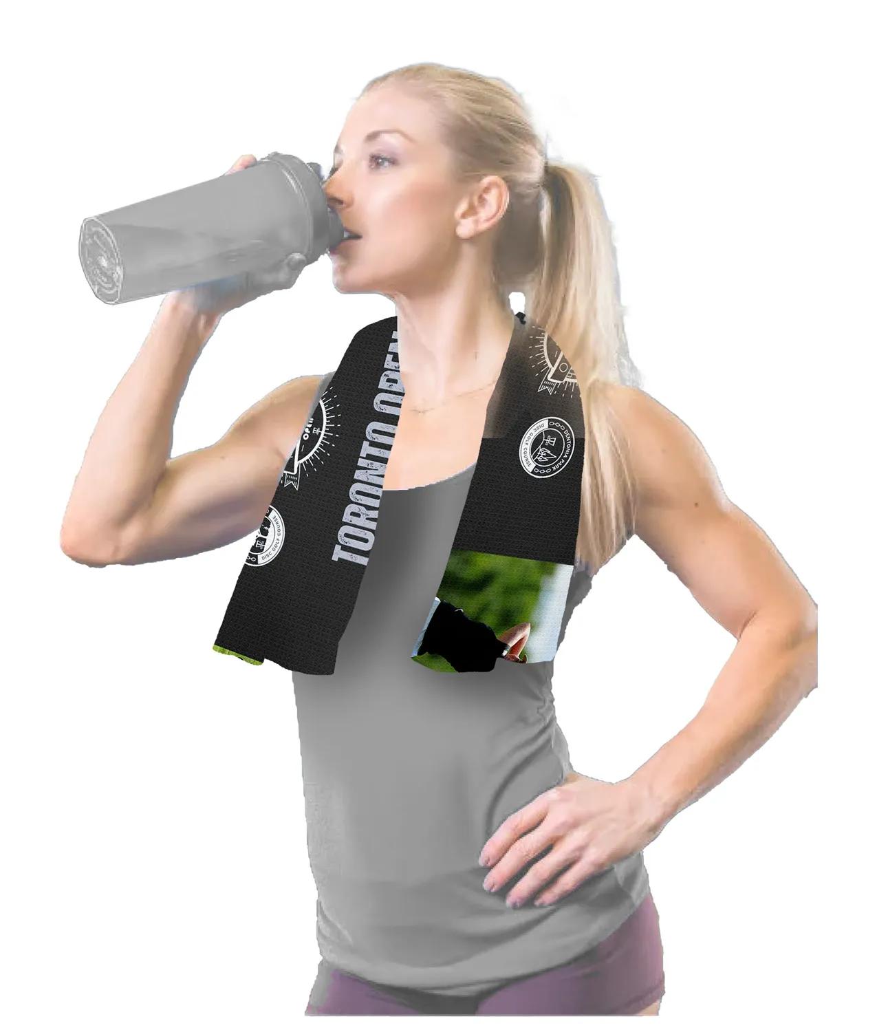 Sports Gym Towel Waffle Weave Polyester - 12 x 32 in - product view 6