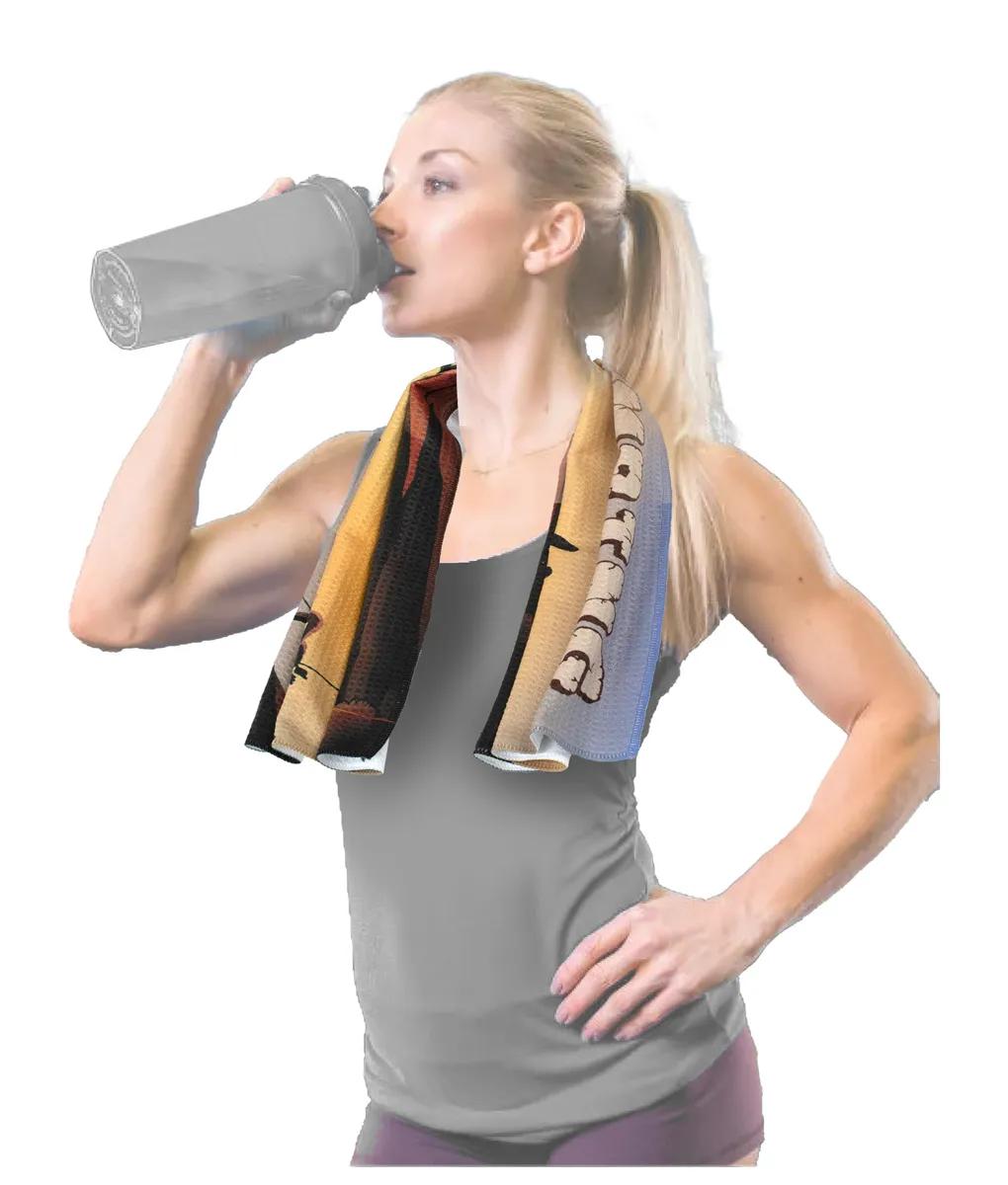 Sports Gym Towel Waffle Weave Polyester - 12 x 32 in - product view 16