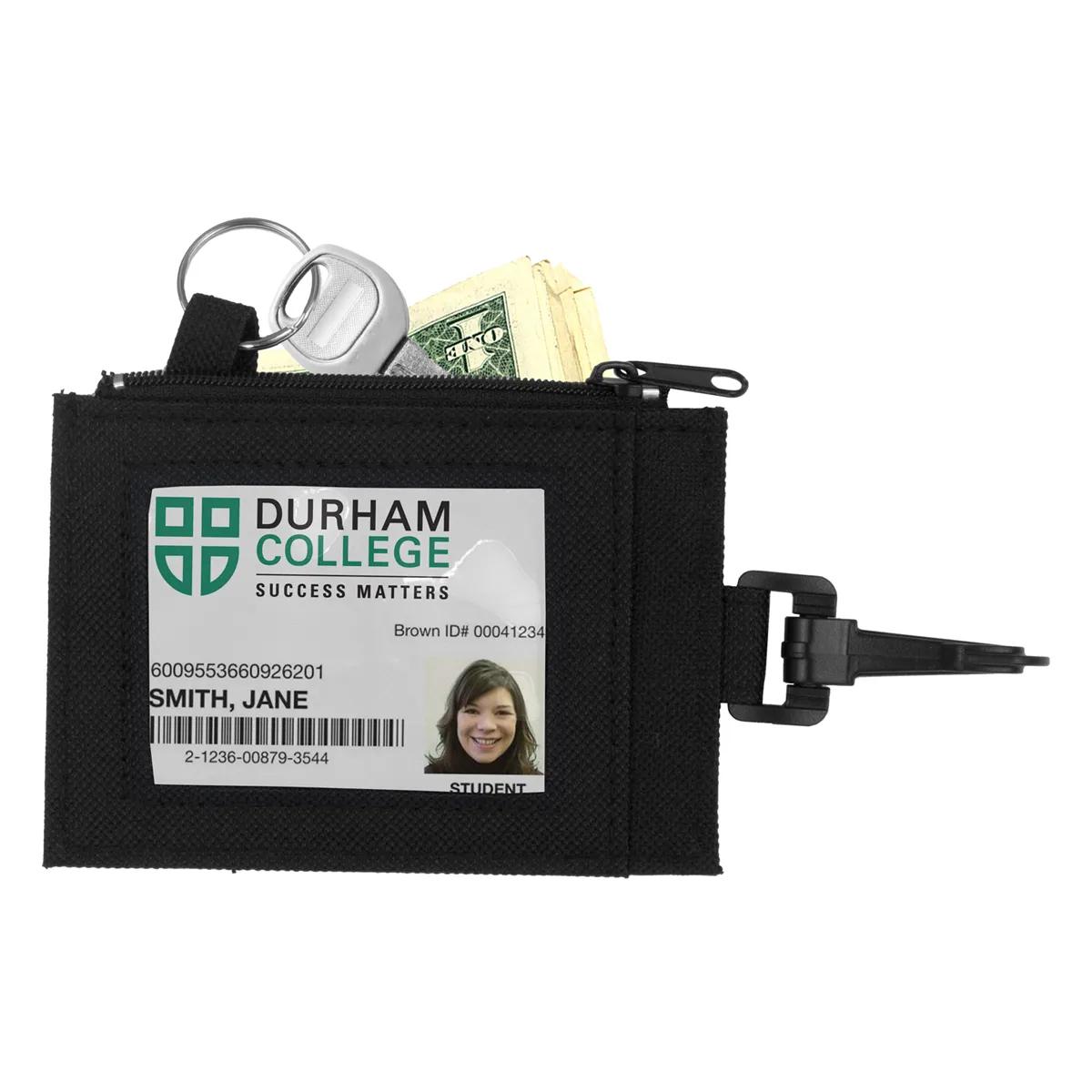 ID Holder Wallet with Carabiner Polyester - 4.5 x 3.25 in - product view 8