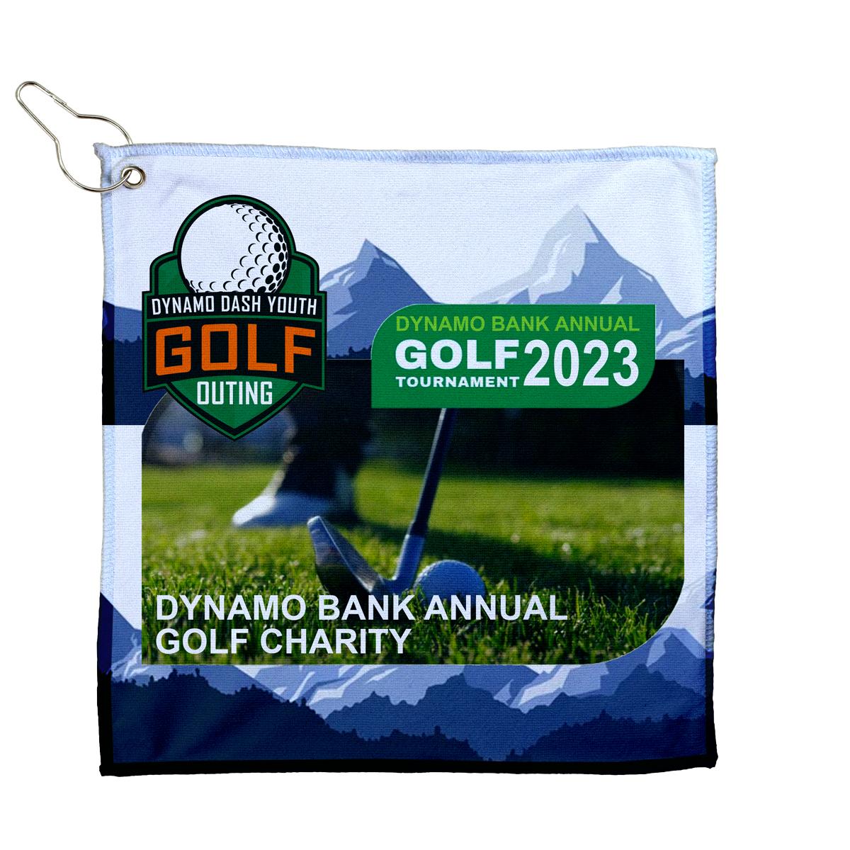 Golf Towel Recycled RPET Heavy Duty Metal Clip - 12 x 12 in - product view 2