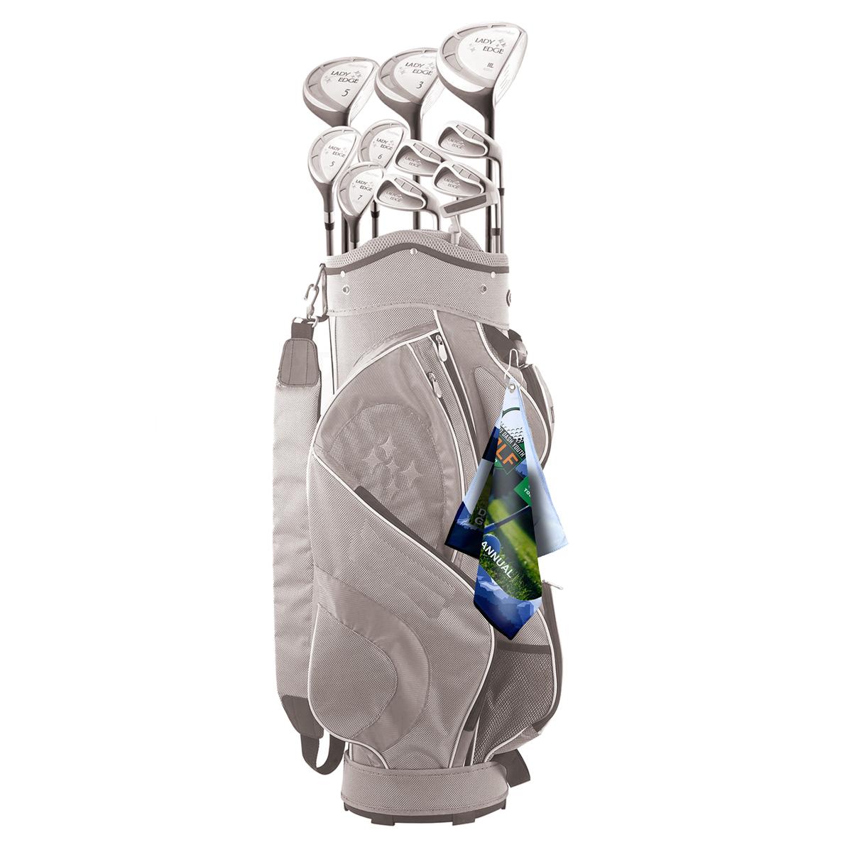 Golf Towel Recycled RPET Heavy Duty Metal Clip - 12 x 12 in - product view 3