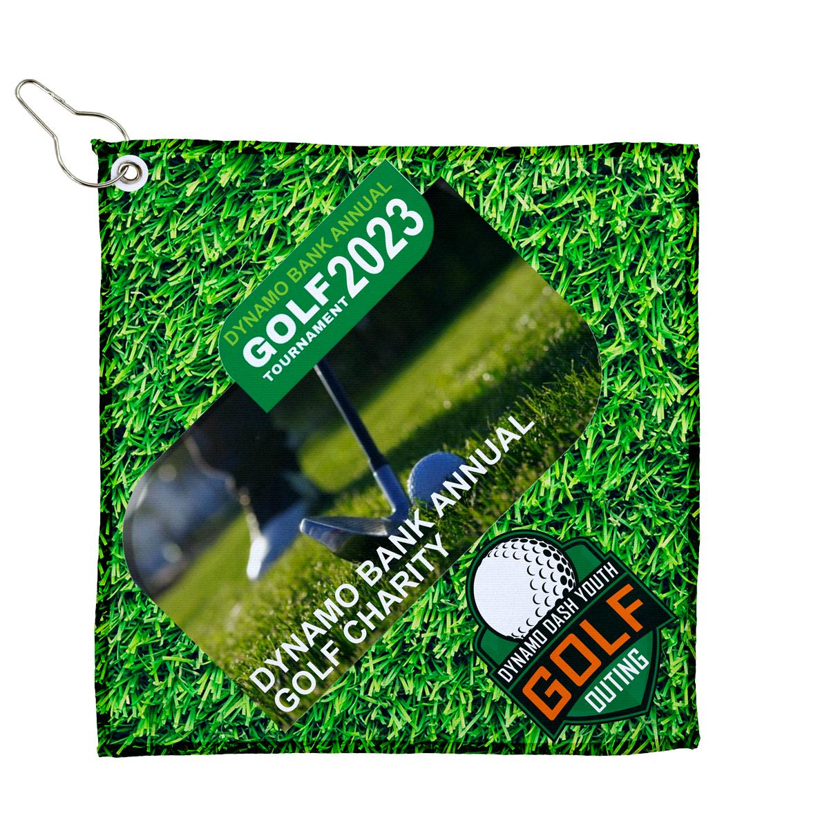 Golf Towel Recycled RPET Heavy Duty Metal Clip - 12 x 12 in - product view 4