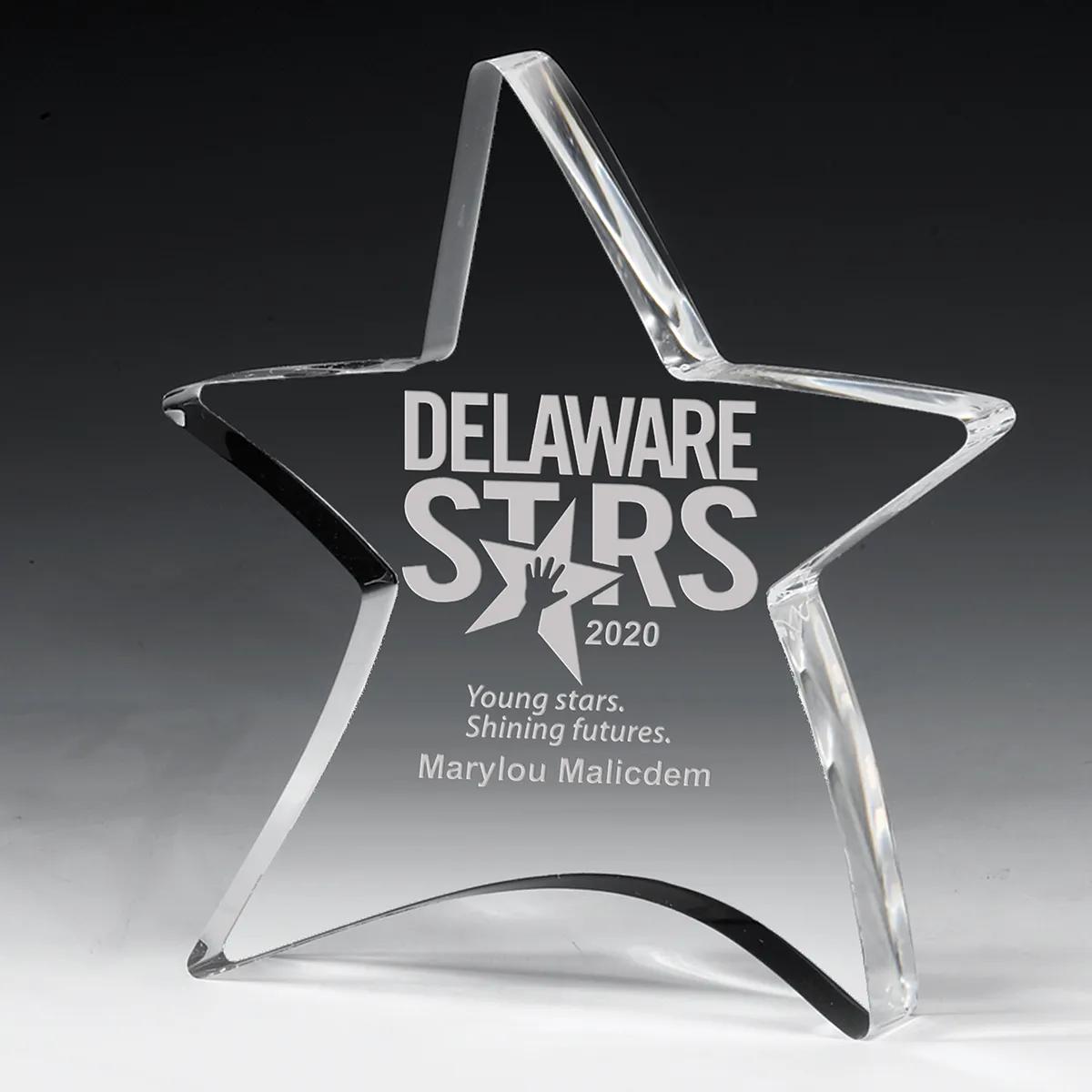 Acrylic Paperweight Moving Star Design Thick - 4.5 x 5 in - product view 4