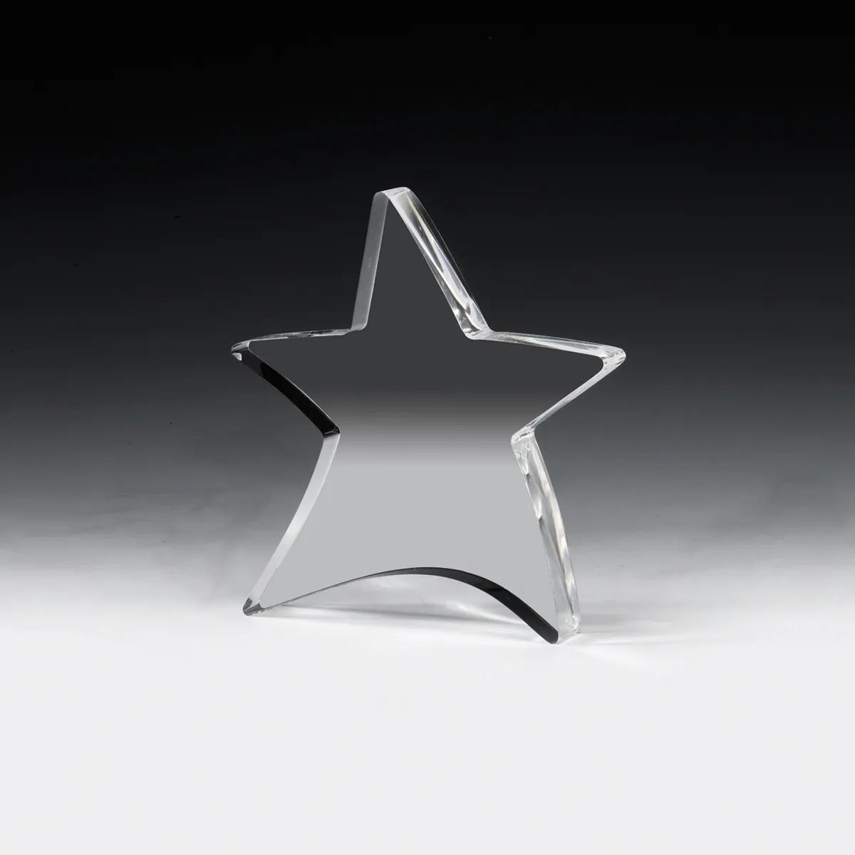 Acrylic Paperweight Moving Star Design Thick - 4.5 x 5 in - product view 5