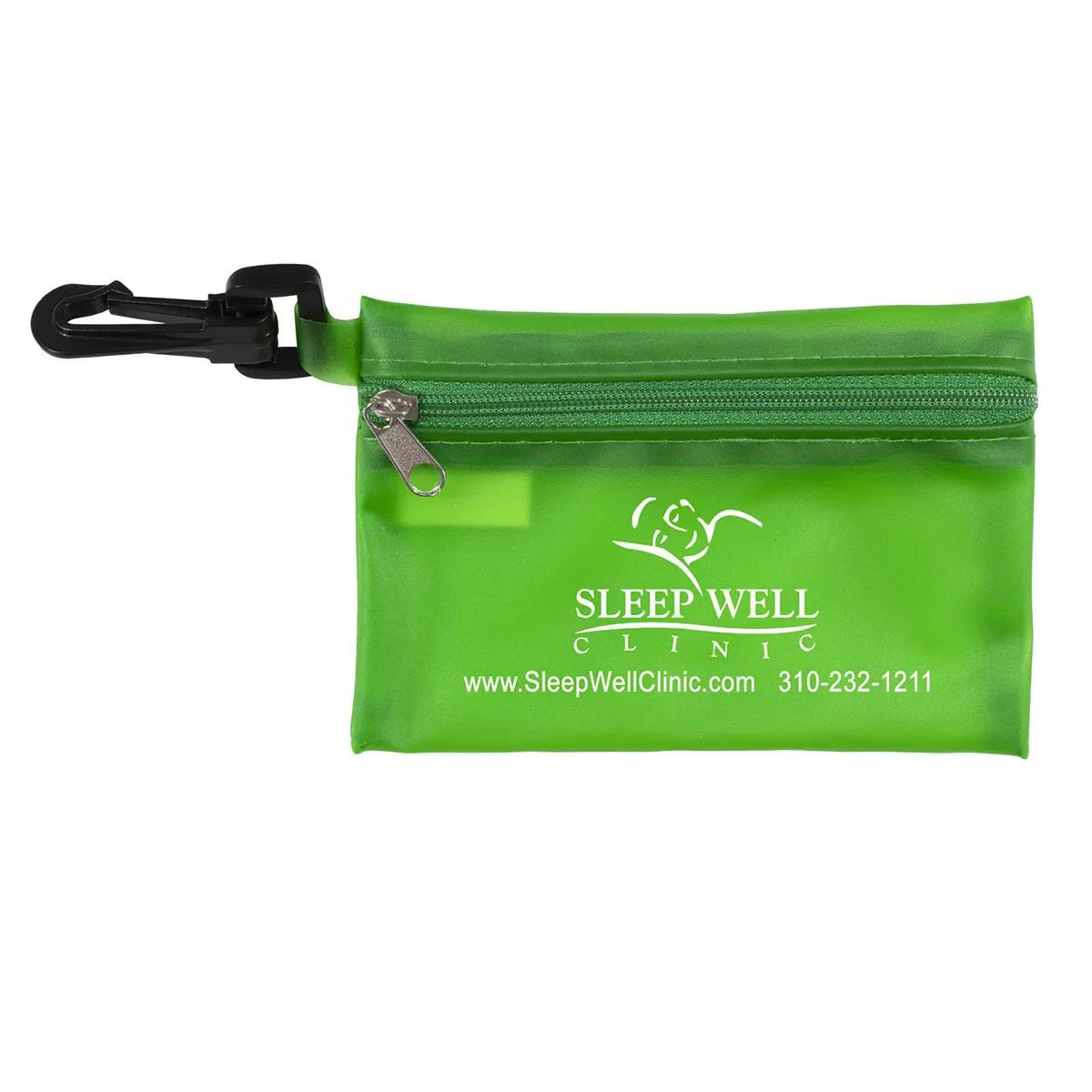 First Aid Kit 13 Piece Translucent with Carabiner - 4.9 x 3.5 in - product view 3