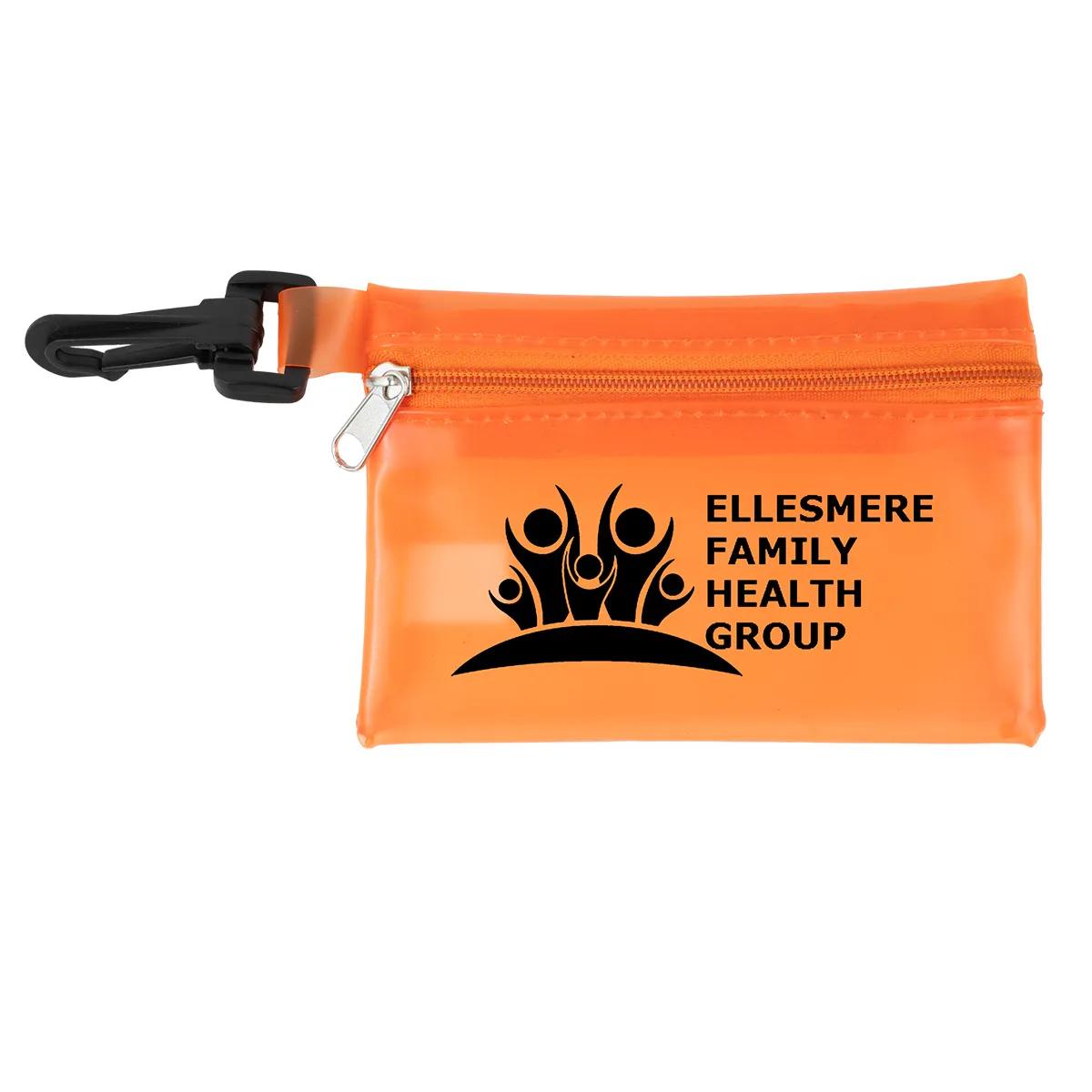 First Aid Kit 13 Piece Translucent with Carabiner - 4.9 x 3.5 in - product view 4