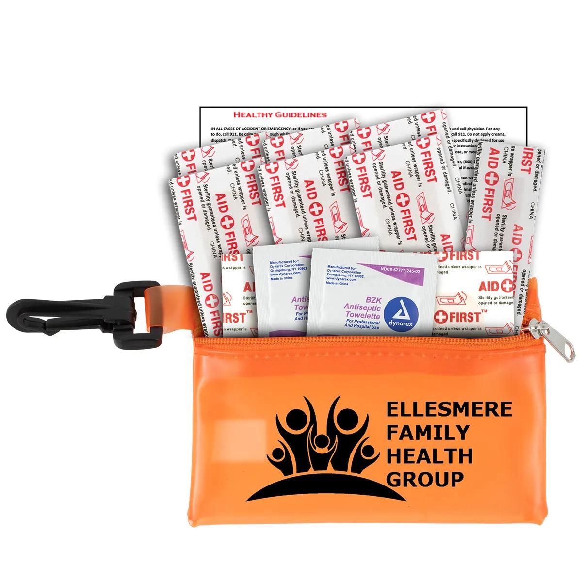 First Aid Kit 13 Piece Translucent with Carabiner - 4.9 x 3.5 in - product view 9