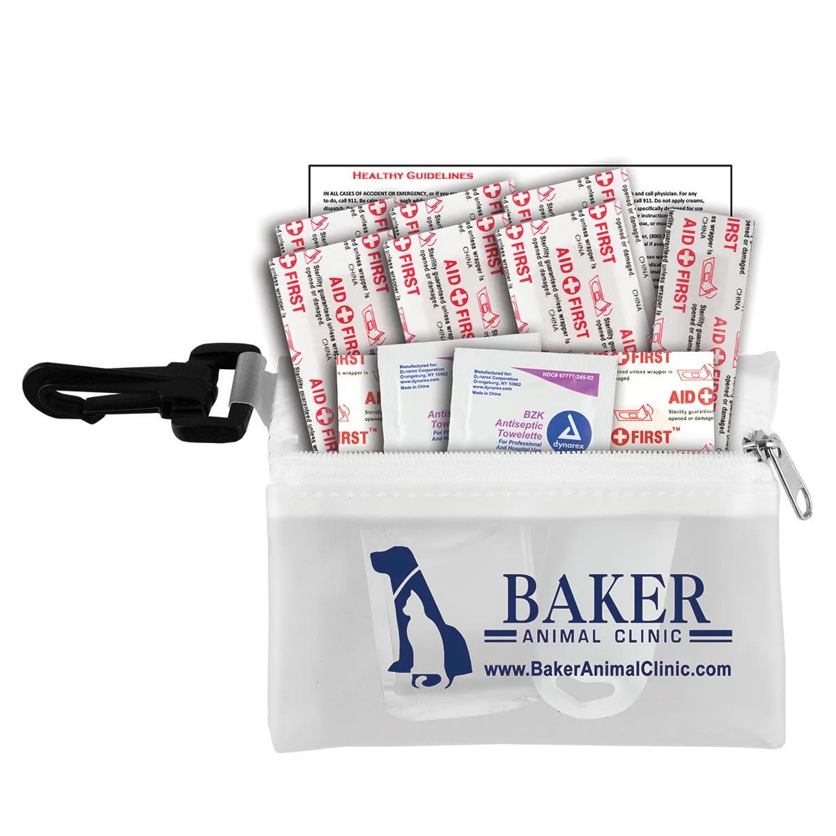 First Aid Kit 13 Piece Translucent with Carabiner - 4.9 x 3.5 in - product view 10