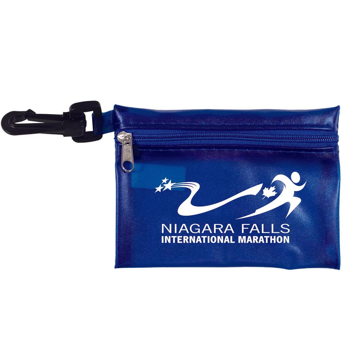 First Aid Kit 13 Piece Translucent with Carabiner - 4.9 x 3.5 in - product view 14