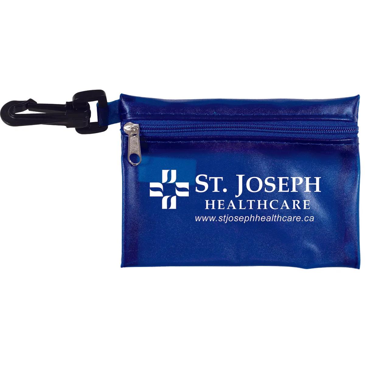 First Aid Kit 13 Piece Translucent with Carabiner - 4.9 x 3.5 in - product view 15