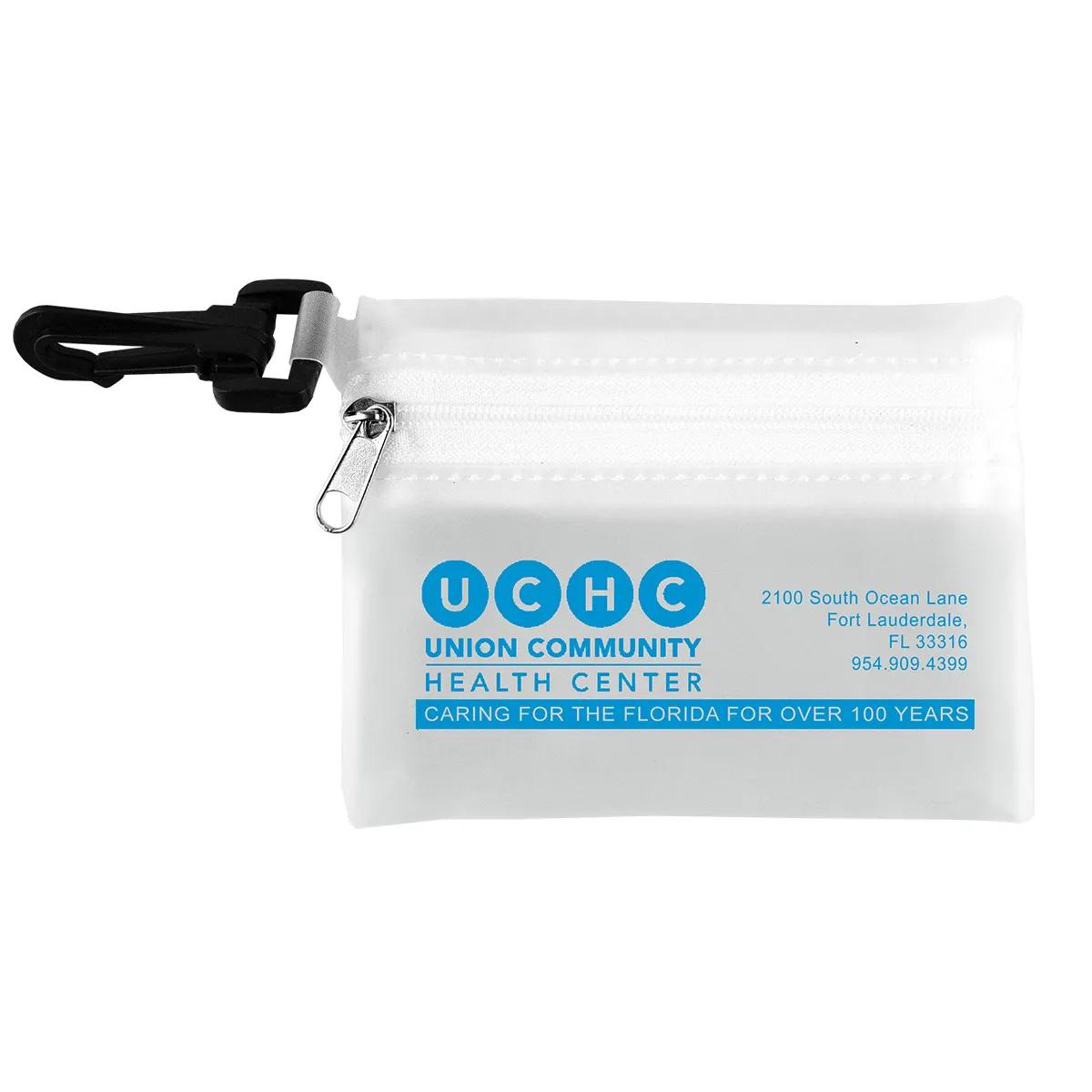 First Aid Kit 13 Piece Translucent with Carabiner - 4.9 x 3.5 in - product view 18