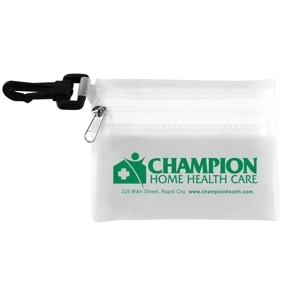 First Aid Kit 13 Piece Translucent with Carabiner - 4.9 x 3.5 in - product view 19