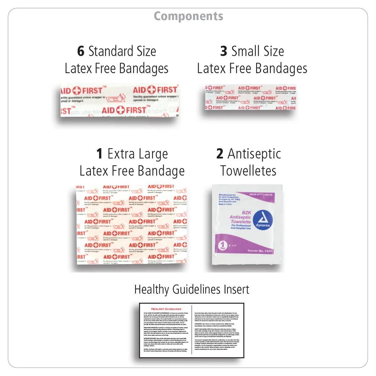 First Aid Kit 13 Piece Translucent with Carabiner - 4.9 x 3.5 in - product view 26