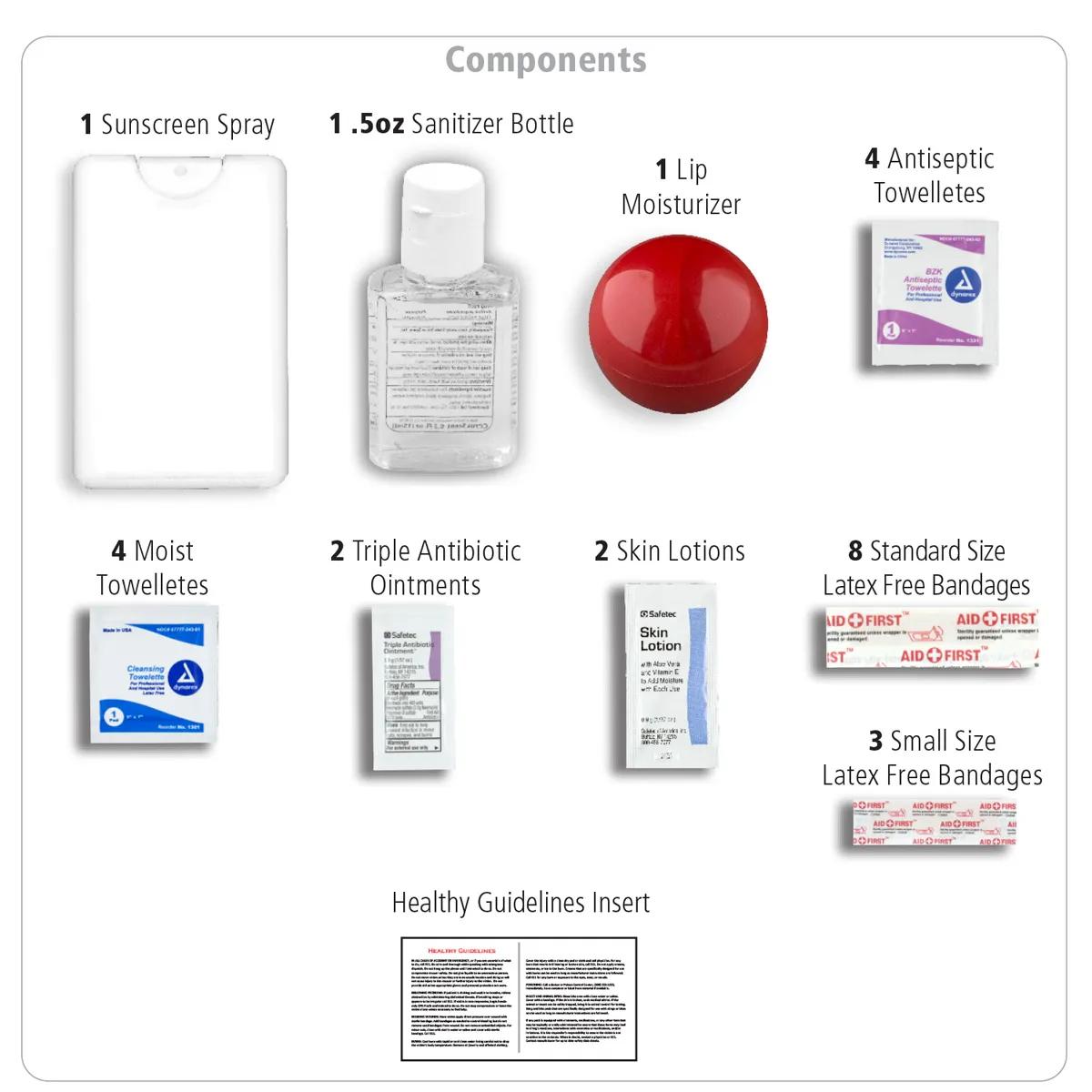 Travel First Aid Kit 27 Piece Vanity Pouch - 9.5 x 8.25 in - product view 2