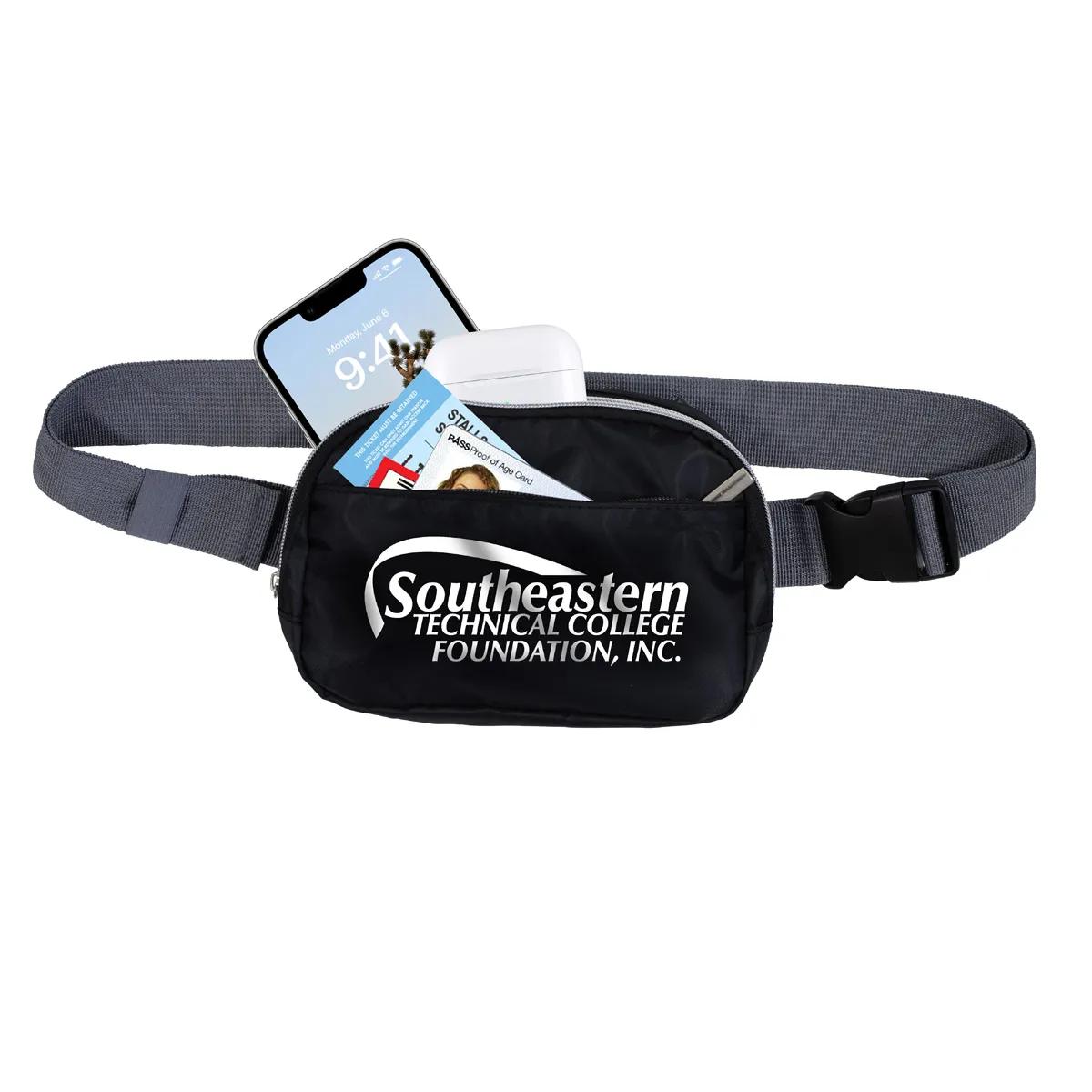 Cross Body Belt Bag Designer Polyester 3 Pockets - 8 x 5.5 in - product view 3