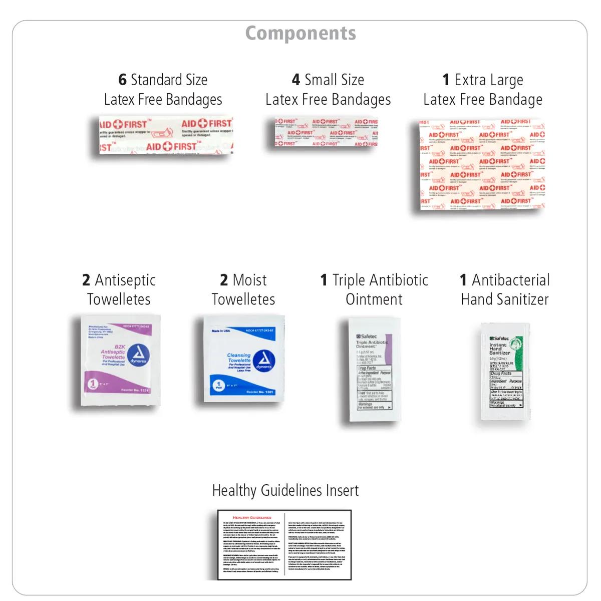First Aid Kit 18 Piece with Hand Sanitizer - 8.25 x 3.38 in - product view 2