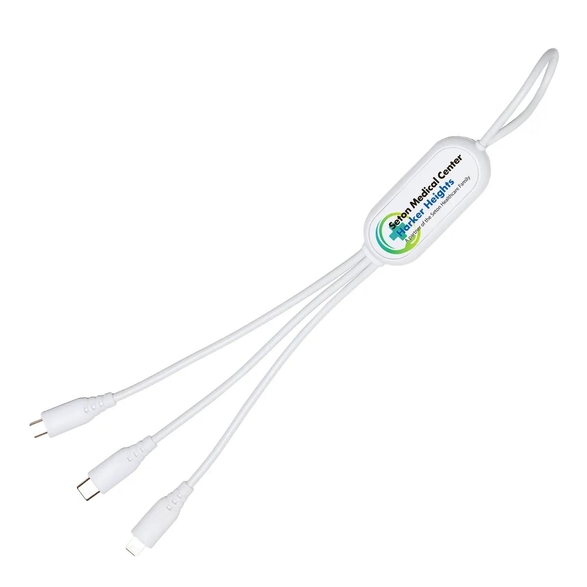 Universal Charging Cable 100W Three Connector - 16.75 in - product view 2