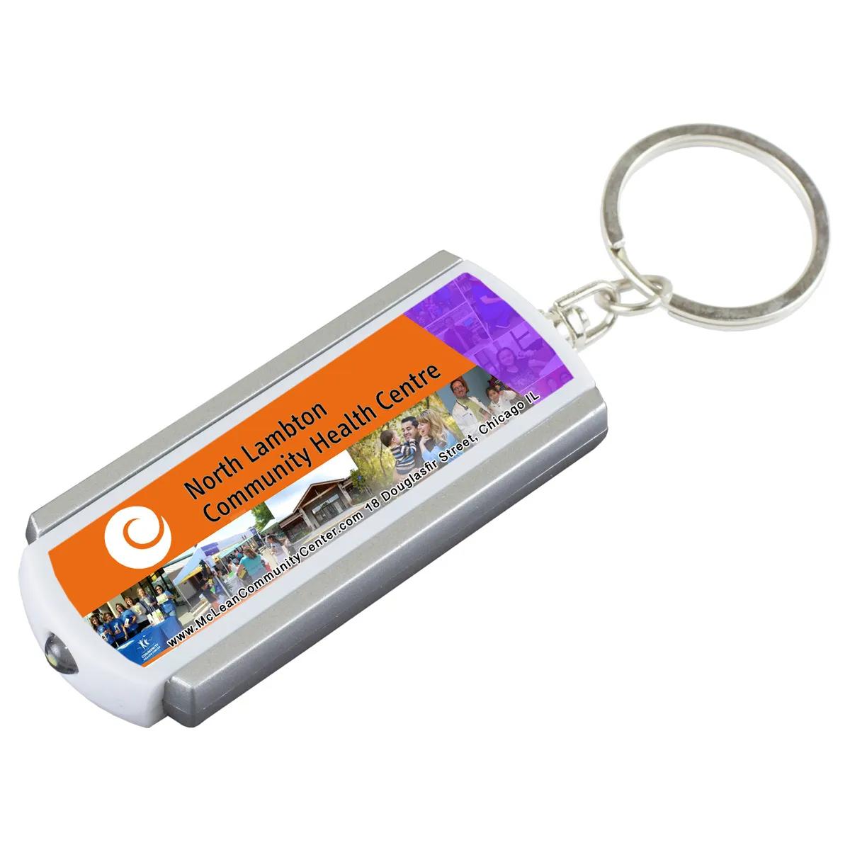 LED Keychain Light Full Color Imprint ABS Plastic - 2.5 x 1 in - product view 5
