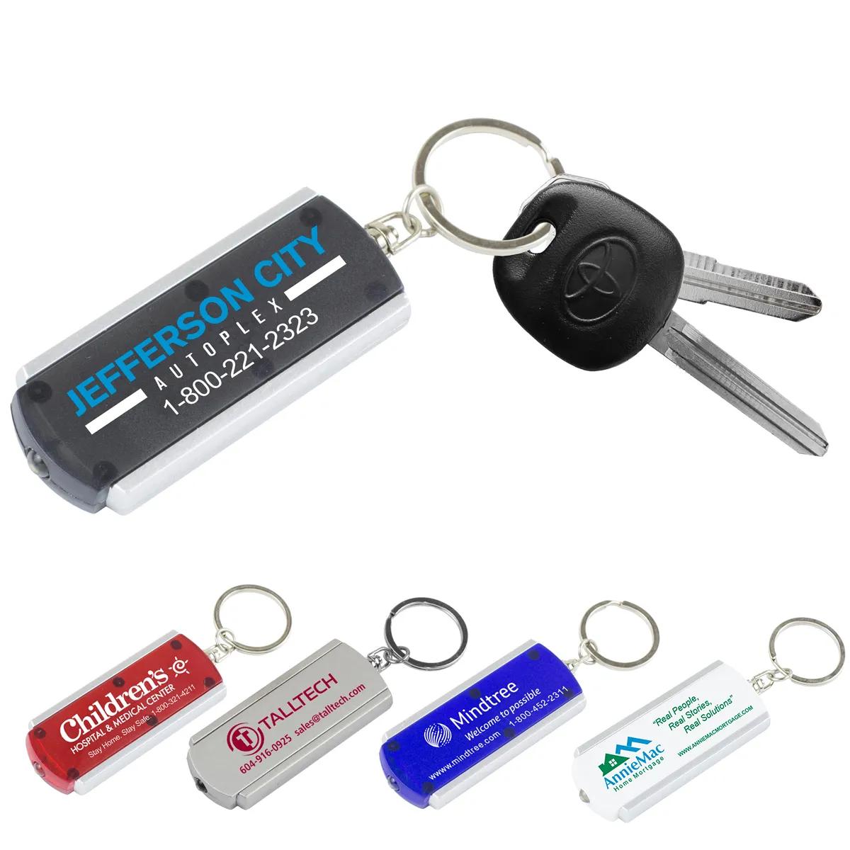 Slim LED Keychain Light White ABS Plastic - 2.5 x 1 in