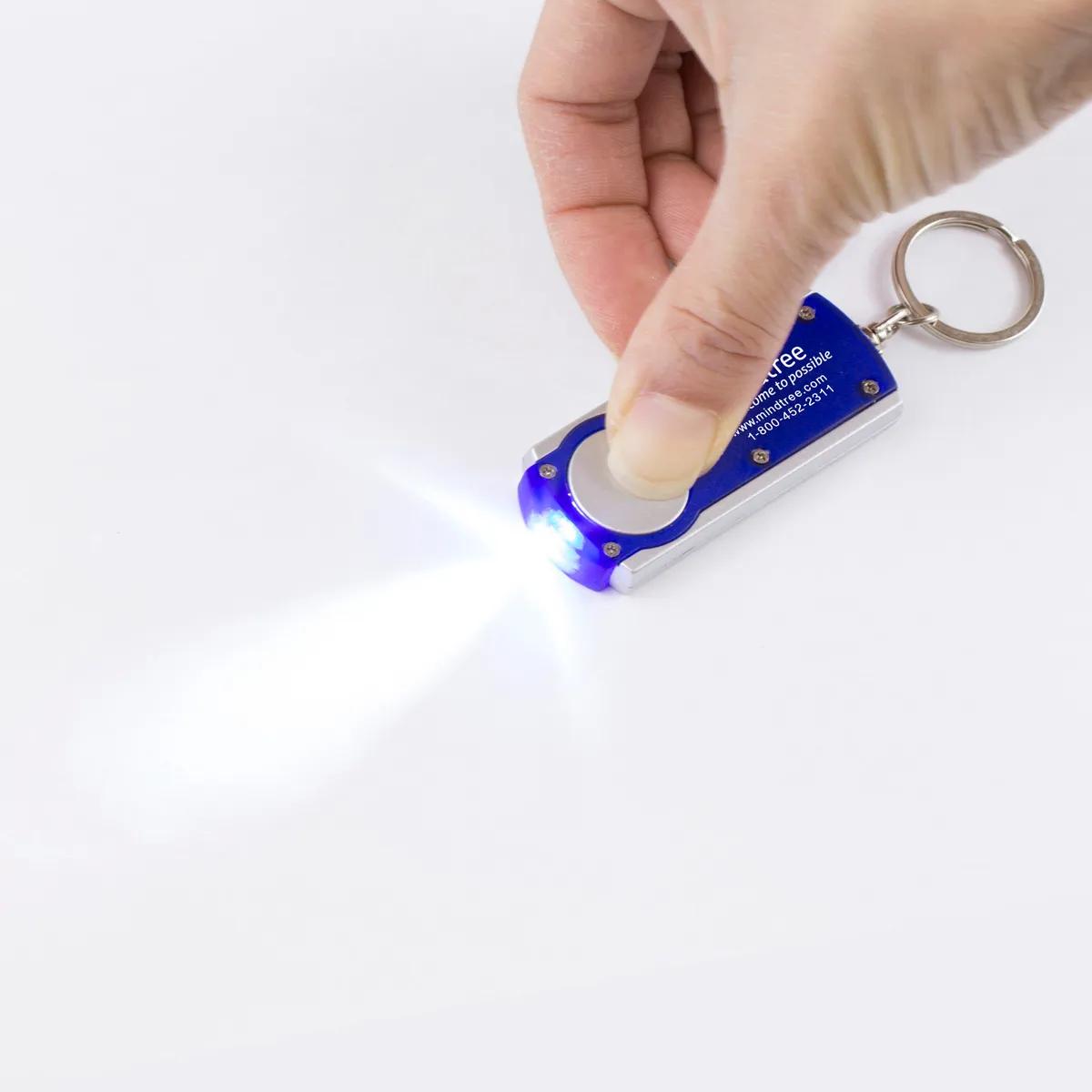 Slim LED Keychain Light White ABS Plastic - 2.5 x 1 in - product view 15