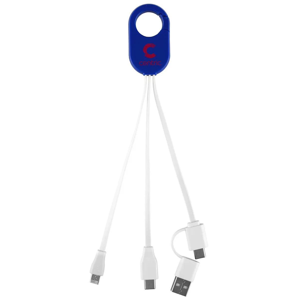 5-in-1 Charging Cable with Carabiner Silicone - 8.5 in - product view 3
