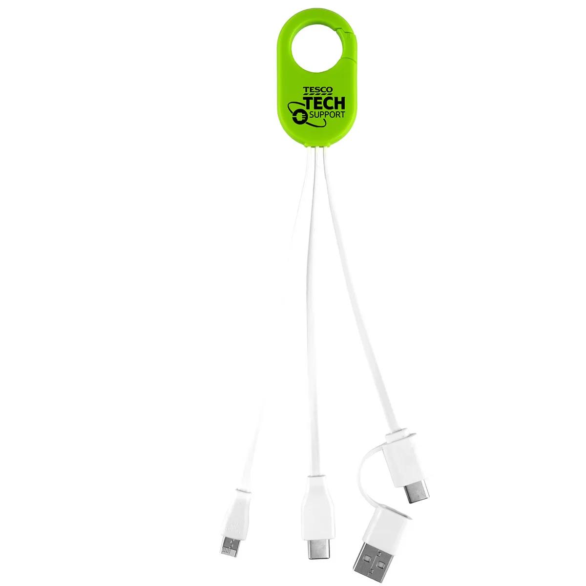 5-in-1 Charging Cable with Carabiner Silicone - 8.5 in - product view 4