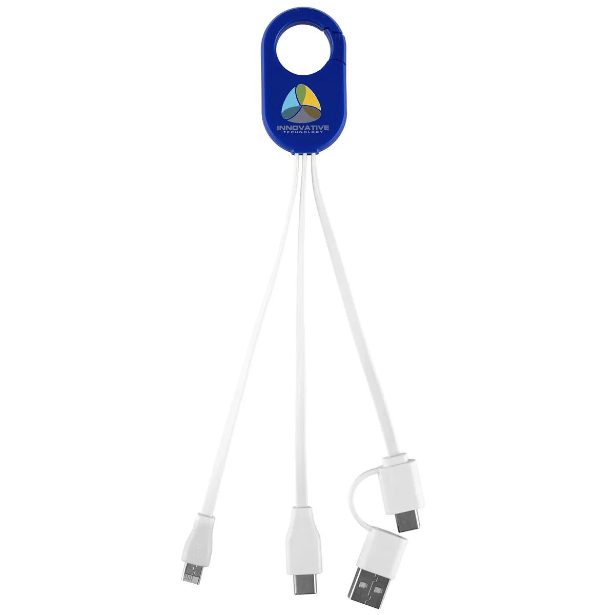 5-in-1 Charging Cable with Carabiner Silicone - 8.5 in - product view 7
