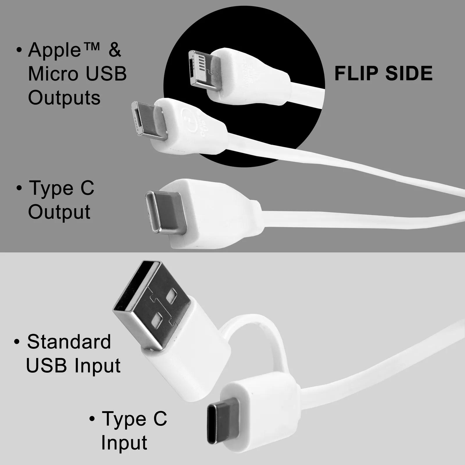5-in-1 Charging Cable with Carabiner Silicone - 8.5 in - product view 32