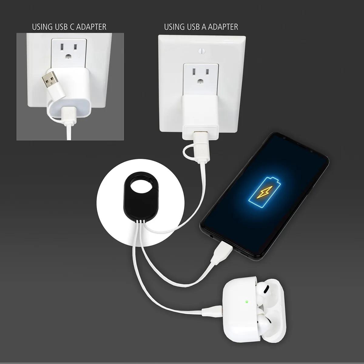 5-in-1 Charging Cable with Carabiner Silicone - 8.5 in - product view 33