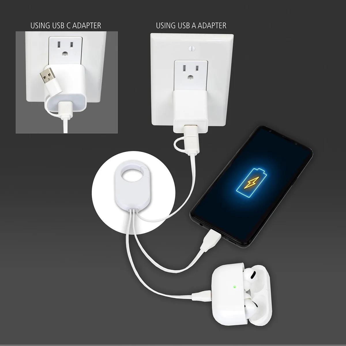 5-in-1 Charging Cable with Carabiner Silicone - 8.5 in - product view 36