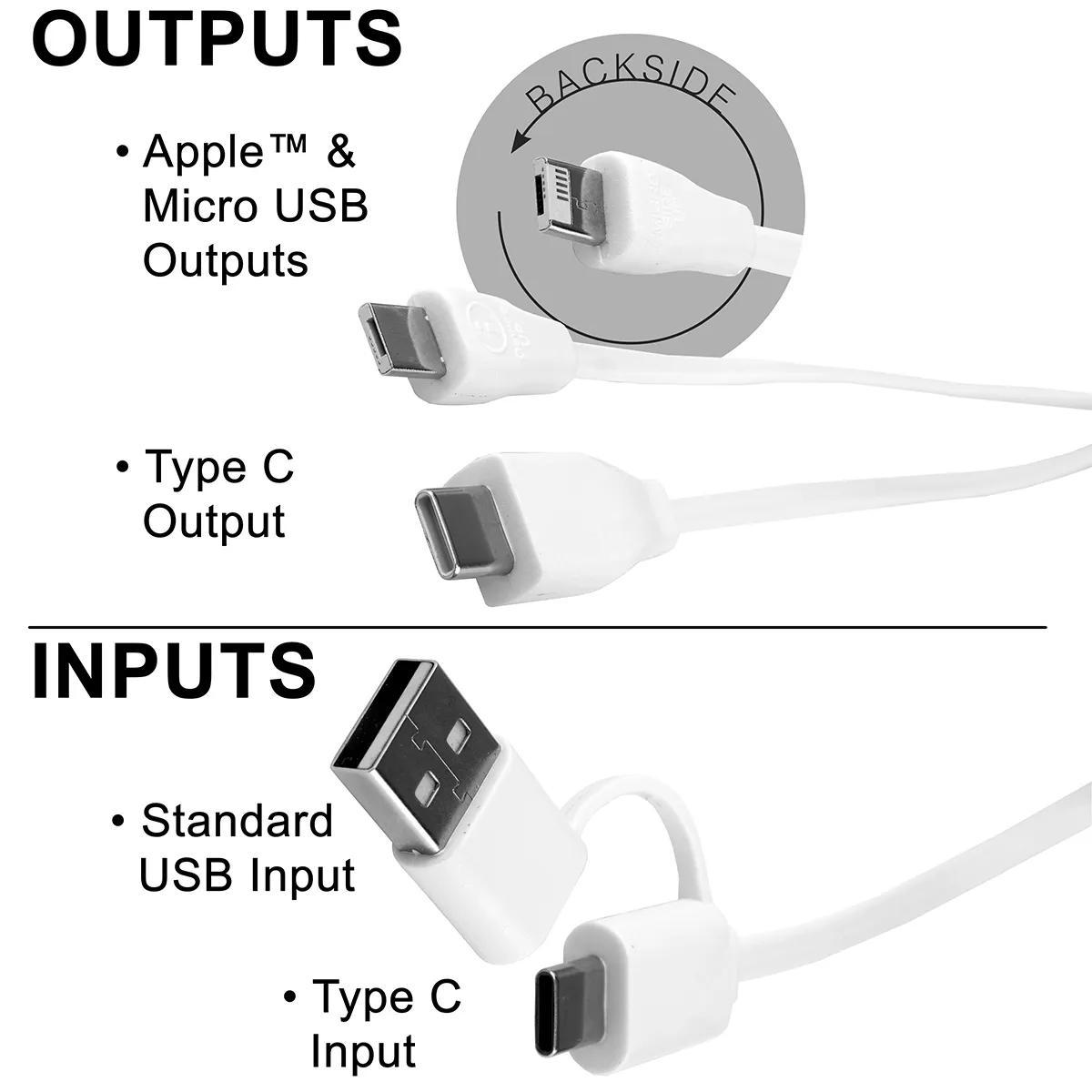 5-in-1 Charging Cable with Carabiner Silicone - 8.5 in - product view 37