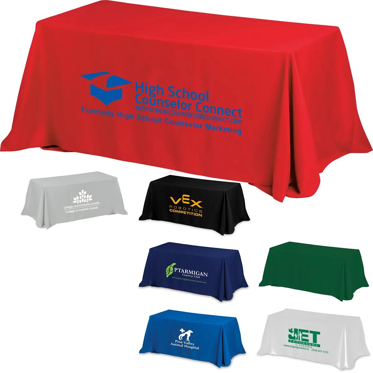 Table Cover 4-Sided One Color Print Polyester - 6 ft