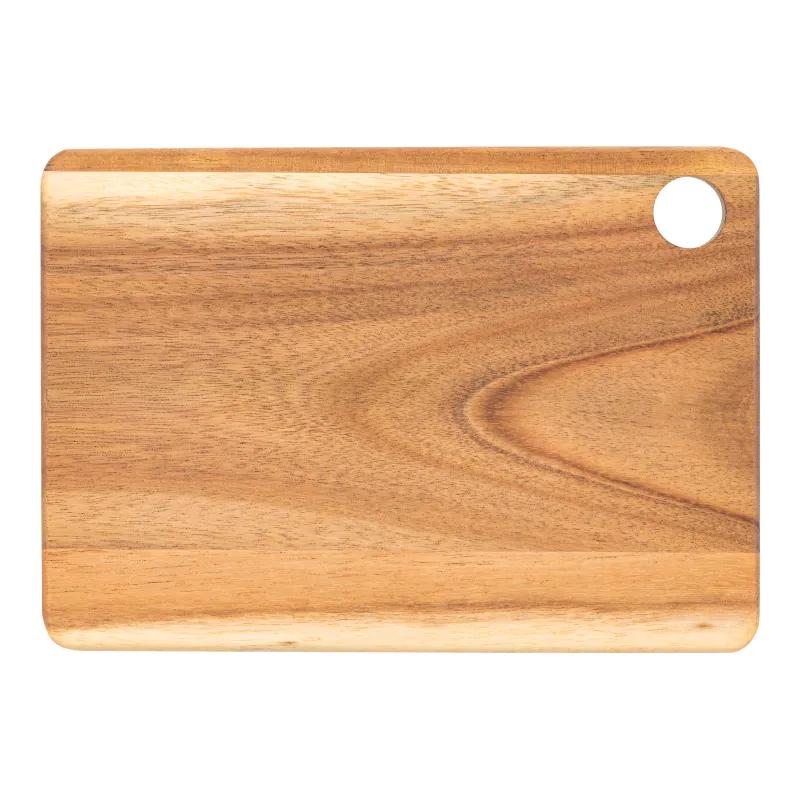 Small Acacia Cutting Board with Hook Loop Handle - 8 x 5.5 in - product view 2