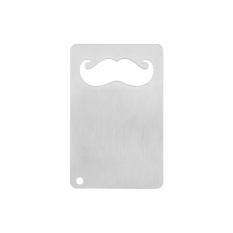 Mustache Credit Card Bottle Opener Steel - 3.375 x 2.125 in - product view 2