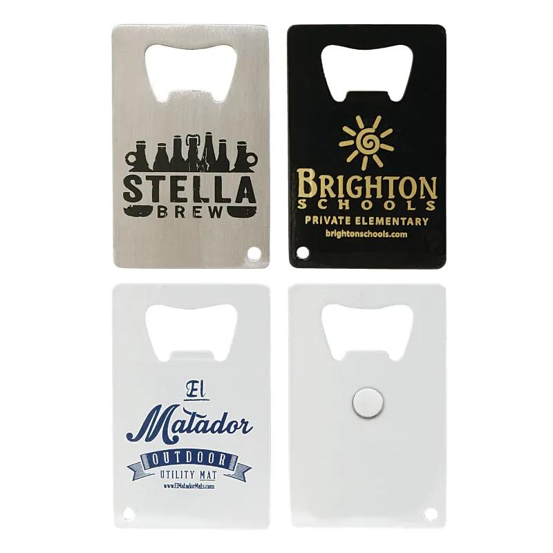 Magnetic Credit Card Bottle Opener Steel - 3.375 x 2.125 in