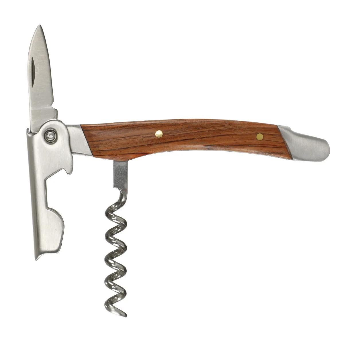 Mahogany Corkscrew Wine Opener Multi-Tool - 4.5 x 1 in - product view 2