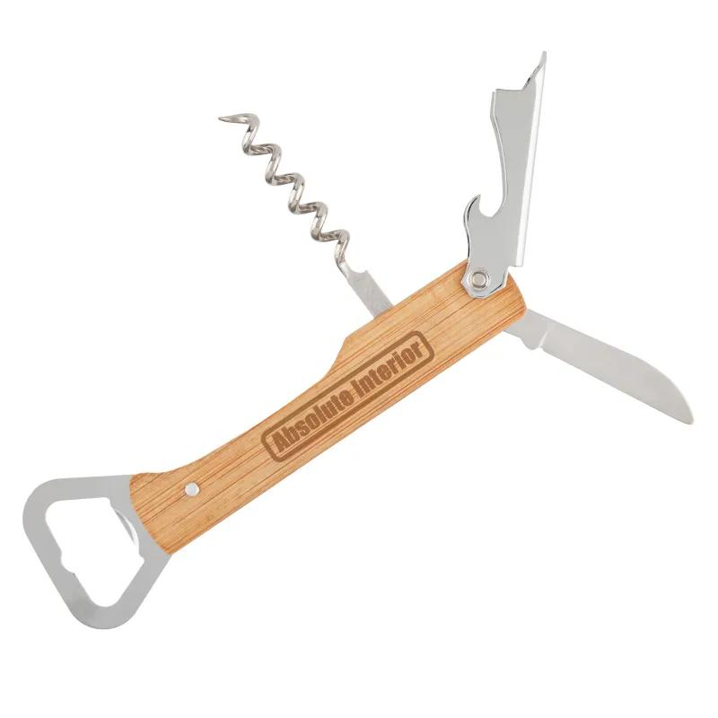 Bamboo Corkscrew Multi-Tool Wine Opener - 5.375 x 1.5 in