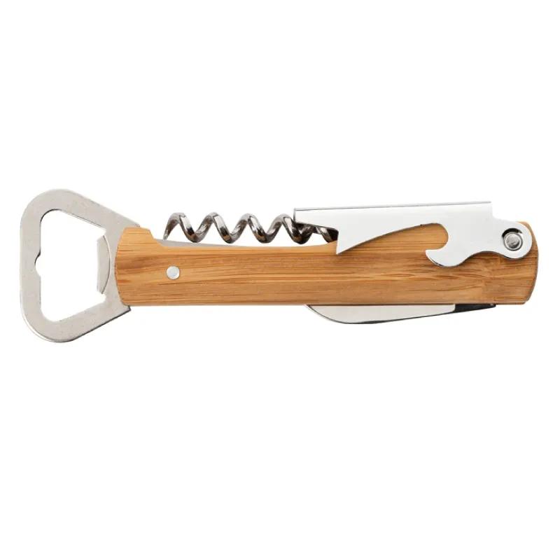 Bamboo Corkscrew Multi-Tool Wine Opener - 5.375 x 1.5 in - product view 2