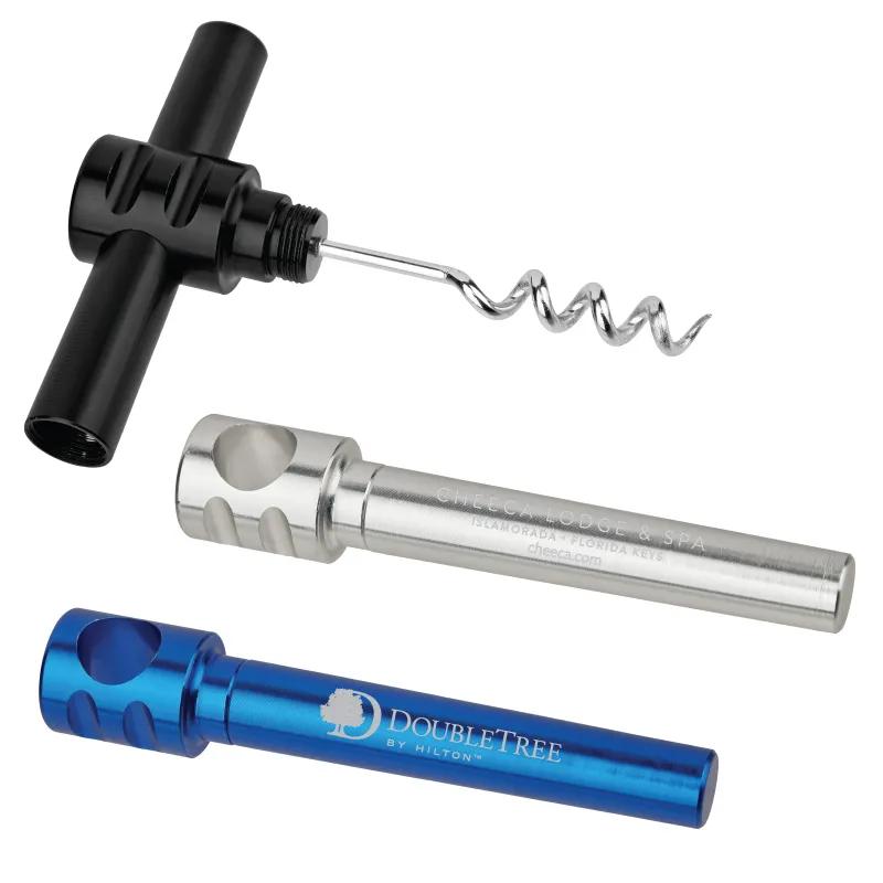 Anodized Aluminum Corkscrew Travel Wine Opener - 4.375 x 0.875 in