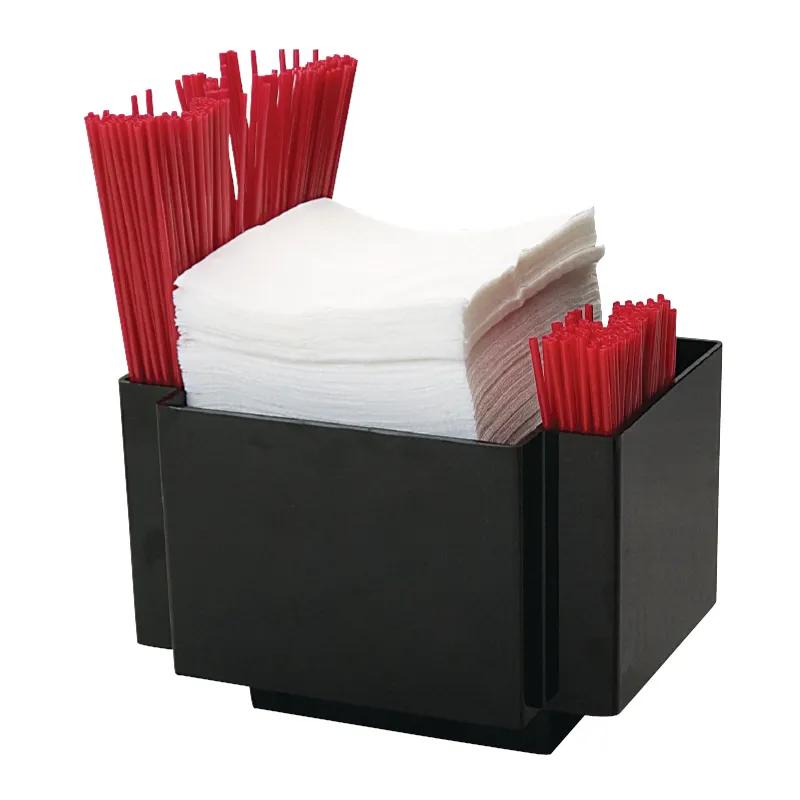Napkin Holder with Dual Straw Pockets ABS - 7.5 x 5.5 in - product view 2