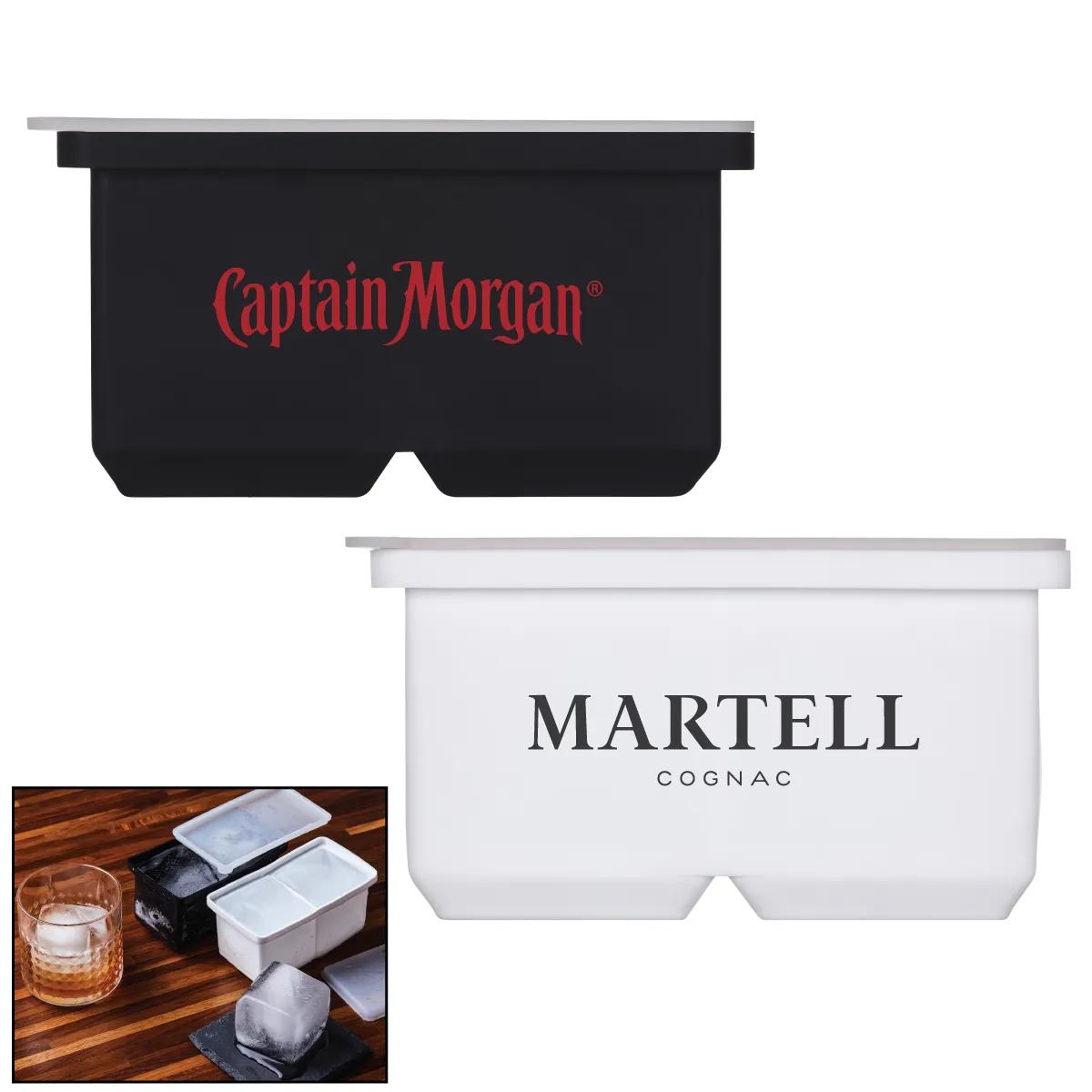 Dual Silicone 2" Ice Cube Mold Tray - product view 1