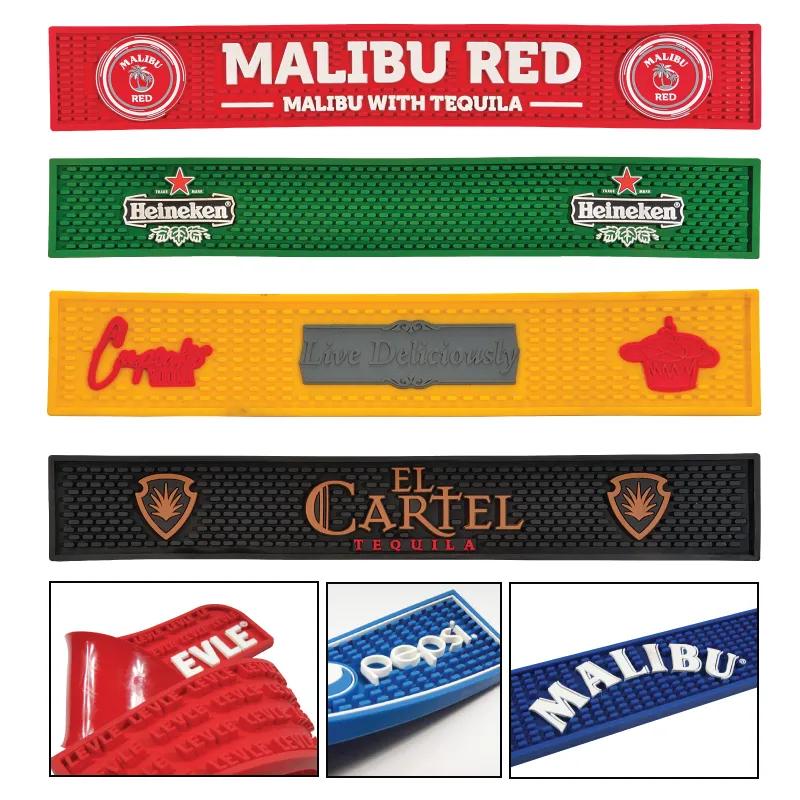 Custom Molded Bar Rail Mat Heavy Duty PVC - 3.5 x 20 in