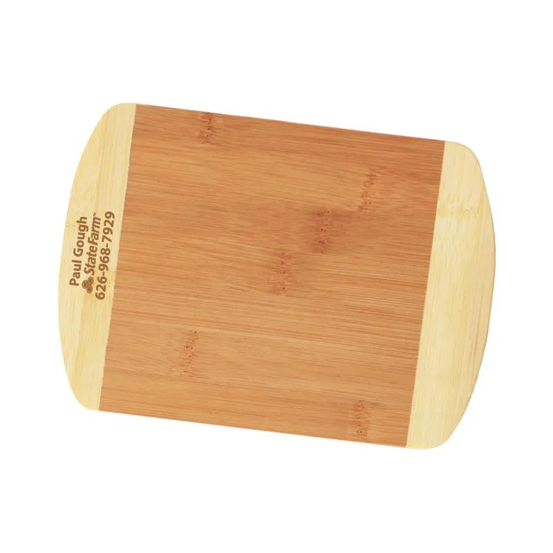 Bamboo Cutting Board Two-Tone Compact Contrasting Edges - 8 x 5.75 in