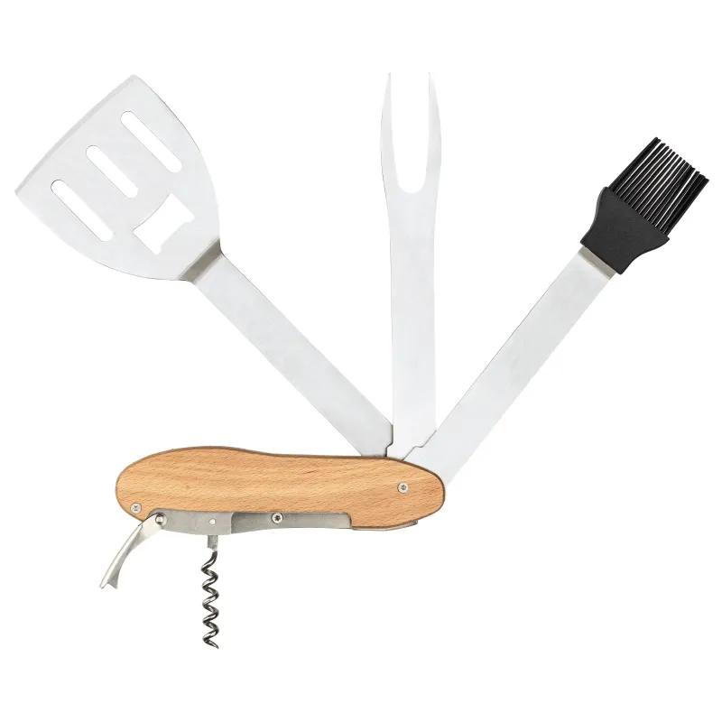 BBQ Multi-Tool 5 Function Folding Spatula Fork Brush - 11 x 3.5 in - product view 3