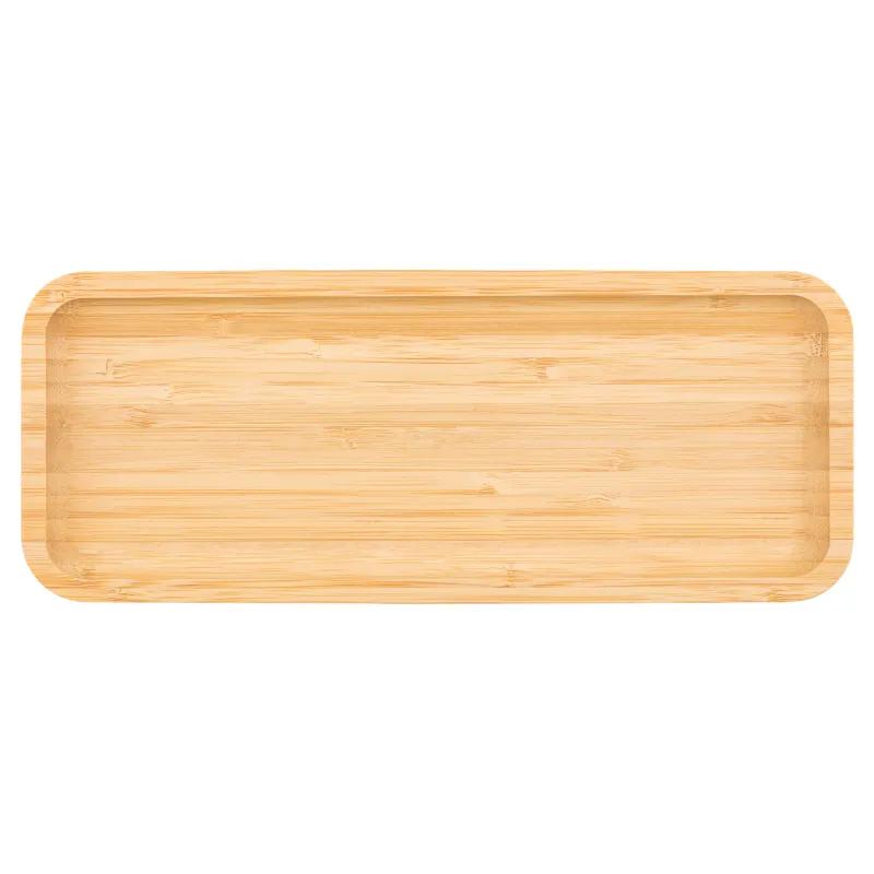 Rectangular Bamboo Serving Tray Raised Edges Display - 11.88 x 4.75 in - product view 2