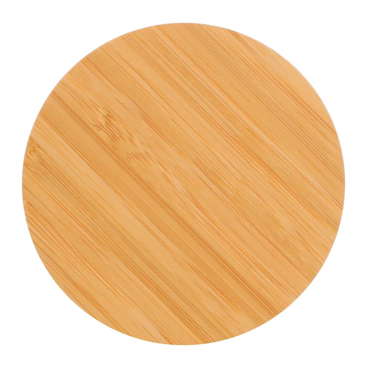 Wireless Charging Pad Bamboo Qi 15W Round - 3.5 in Dia - product view 2