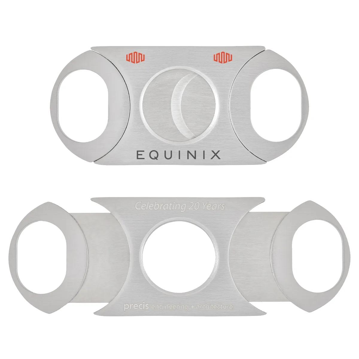 Dual Blade Cigar Cutter 64 Gauge Stainless Steel - 3.5 in