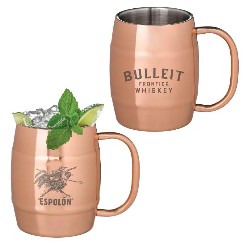 Barrel Moscow Mule Mug Copper Plated Steel - 14 oz