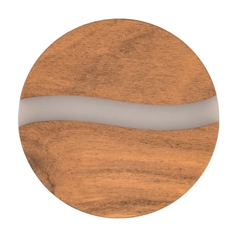 Acacia Wood Resin Coaster Laser Engraved - 4 in Dia - product view 2